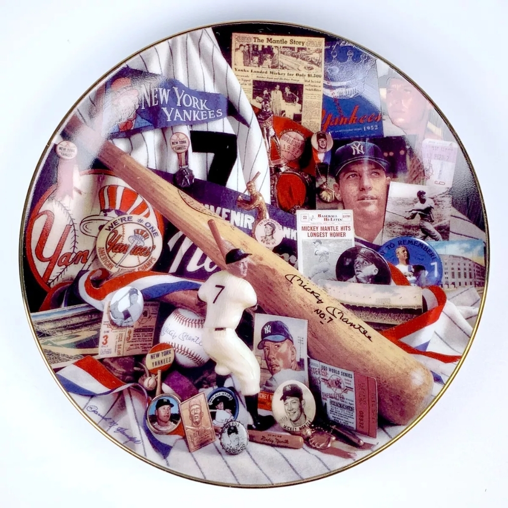 The Mickey Mantle Story All-Star Memories Plate 1995 Hamilton Collection